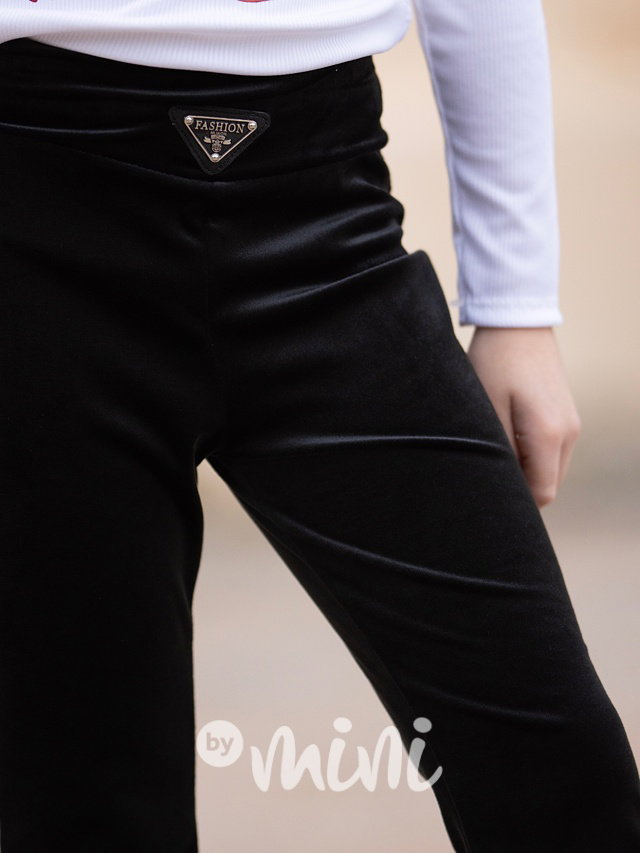 Fashion velur zvonáče černé