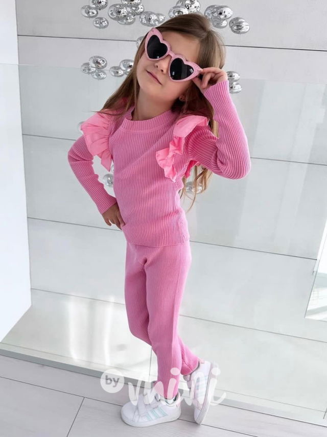 Teplá blůzka + legíny pink