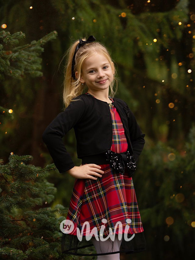 Karo šaty s mašlí