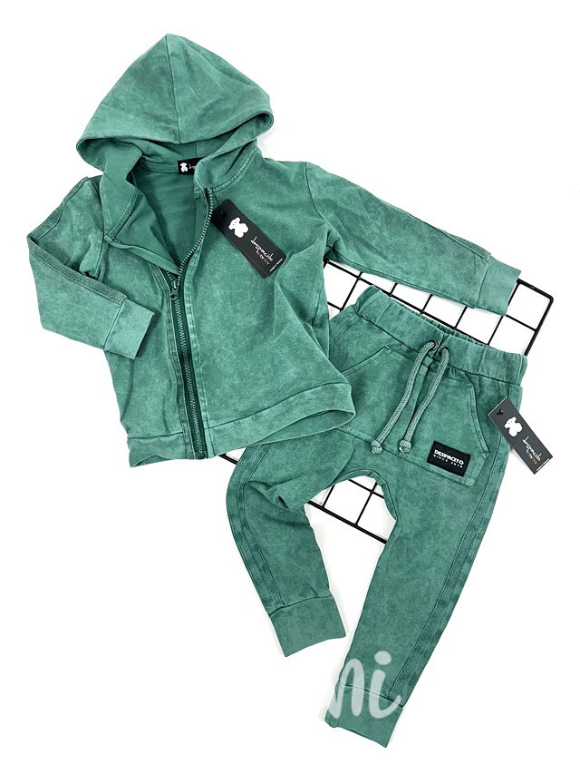 Despacito acid wash mikina green