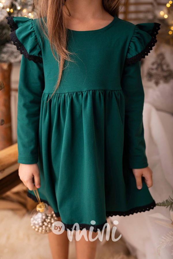 Boho romantic šaty smaragdové