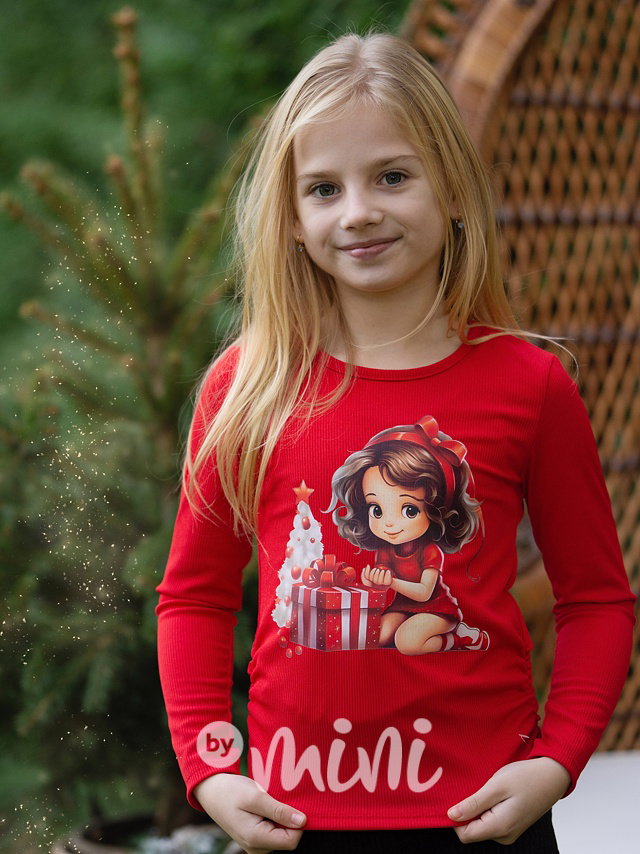 Xmas girl blůzka červená
