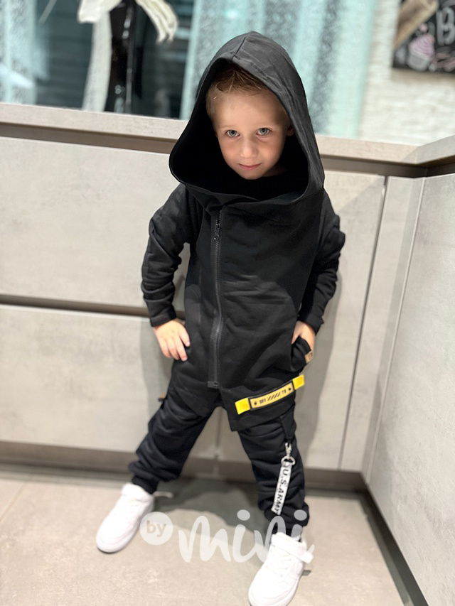 Zateplená asymetrická mikina DESIGN černá