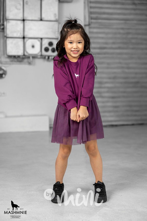 Mash Mnie crop mikina wolf purple