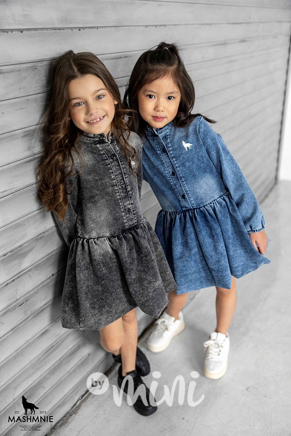 Mash Mnie denim šaty blue