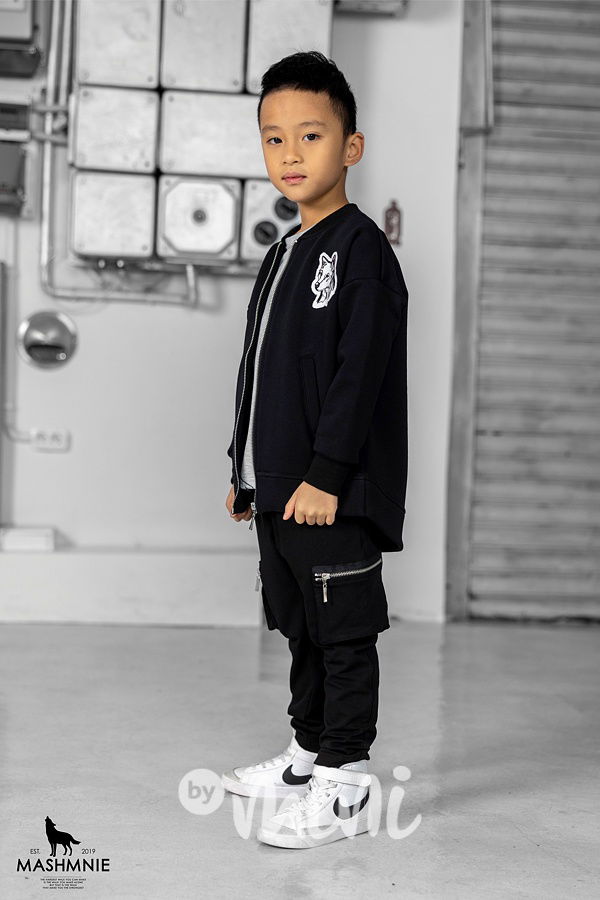 Mash Mnie bomber mikina WOLF černá