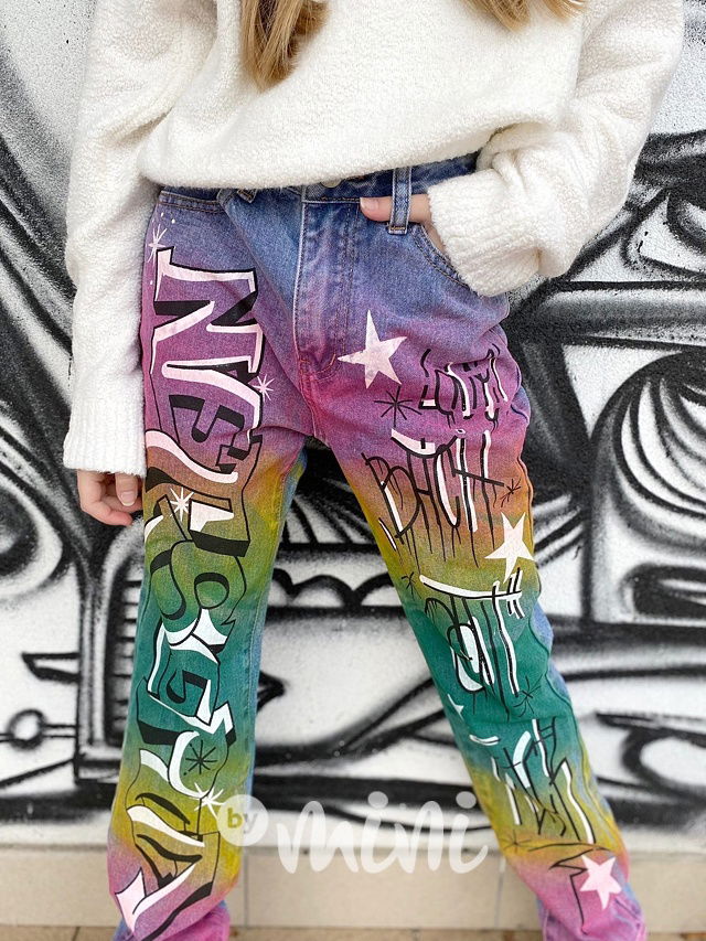 Rainbow jeans graffiti