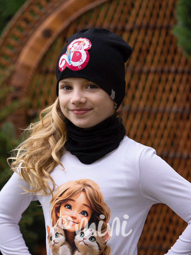 Barbie čepka s nákrčníkem černá