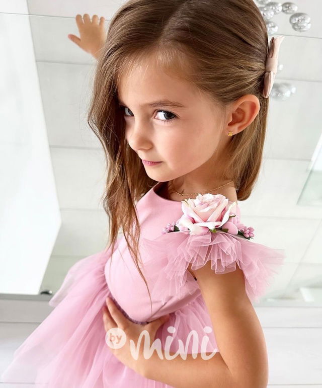 Luxusní pudr růžové šaty Roses