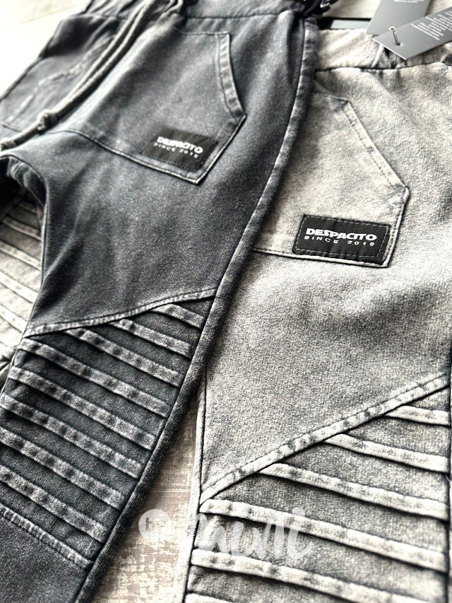 Despacito biker tepláky acid wash black