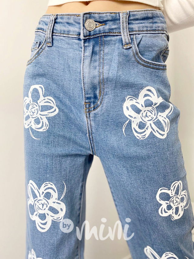 Fashion jeans švédy FLOWER