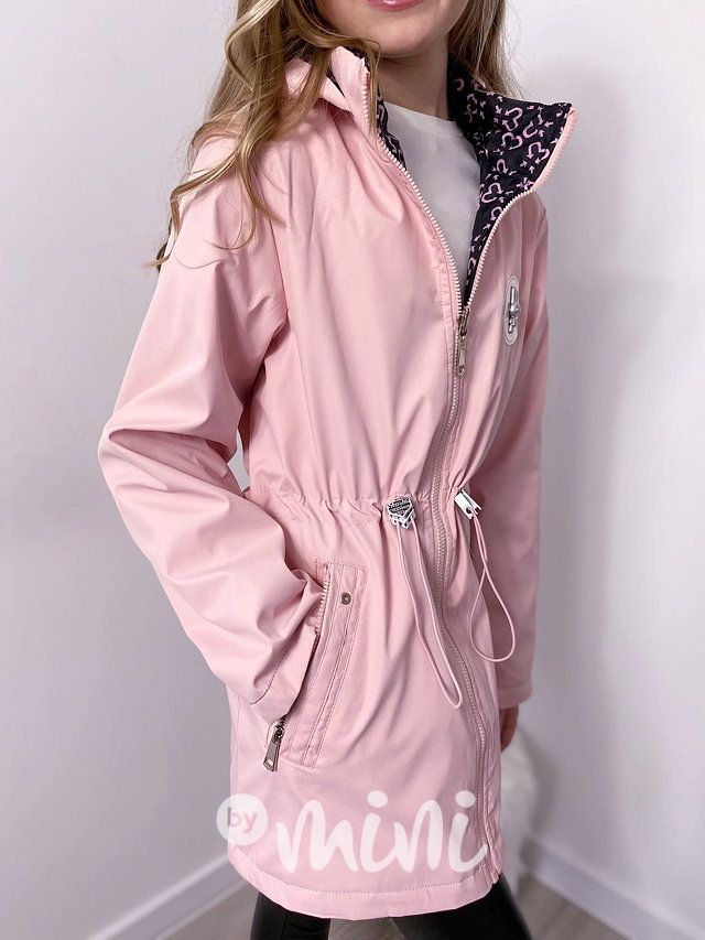 Oboustranná jarní parka pink