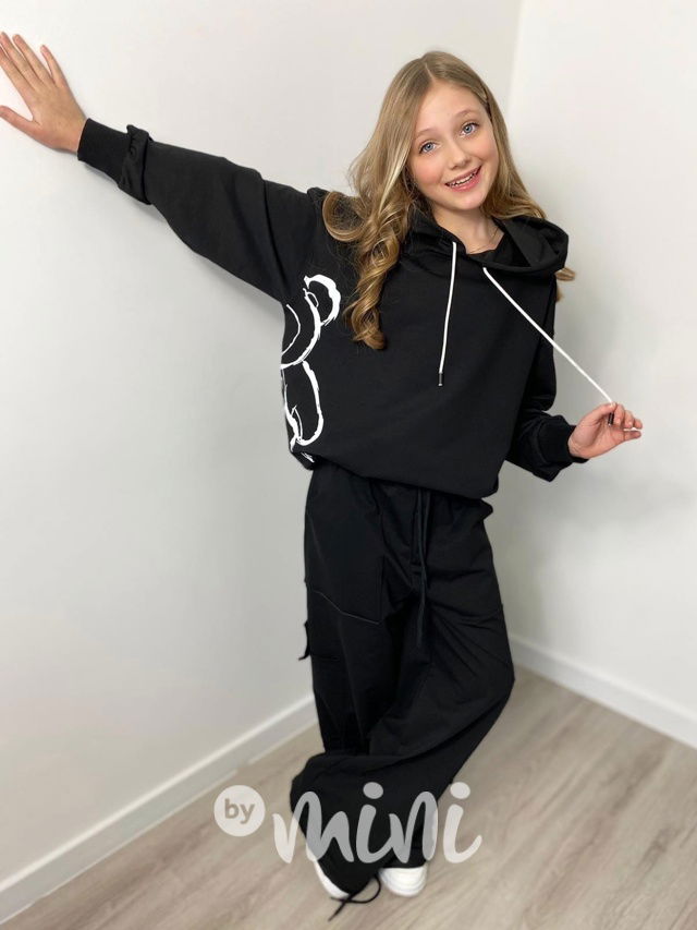 Teddy oversize mikina černá