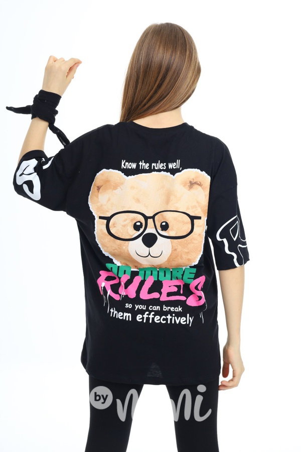 Oversize street triko Teddy black