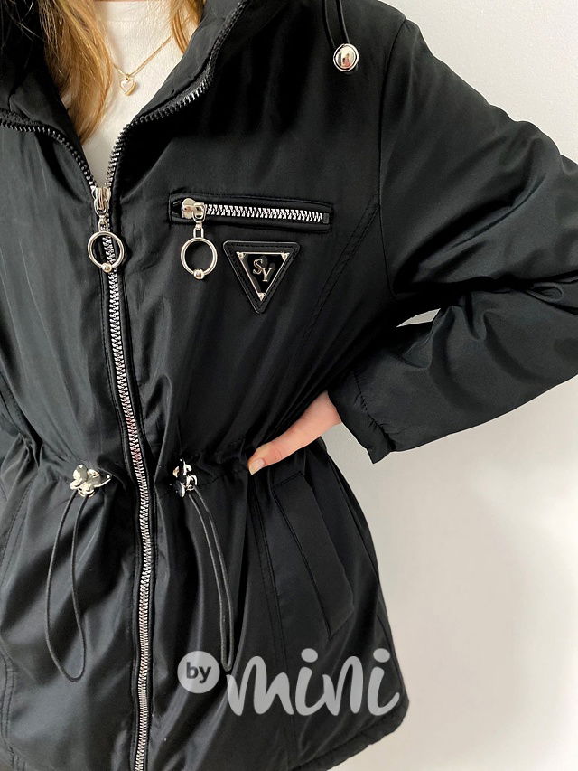 Parka s podšívkou černá