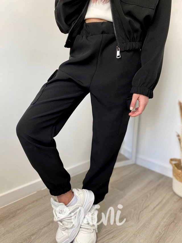 Cargo mikina + kapsáče black