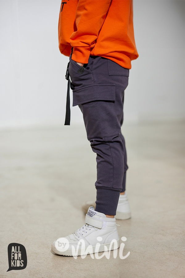 All for kids jogger tepláky s karabinou antracit