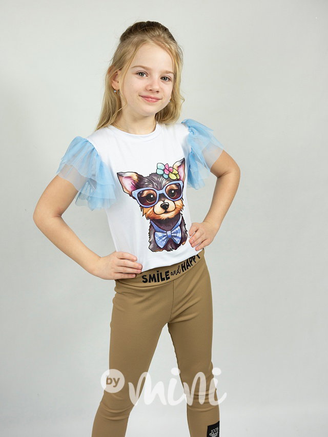 Blůzka s tylem fashionable white/blue
