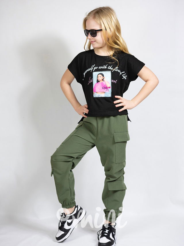 Jarní sporty cargo kapsáče khaki