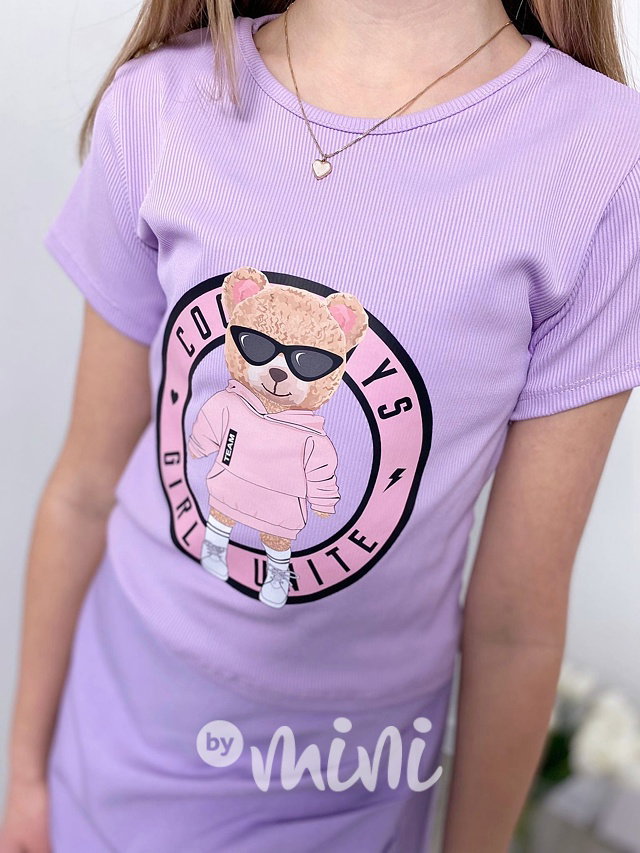 Lila top s mašlí