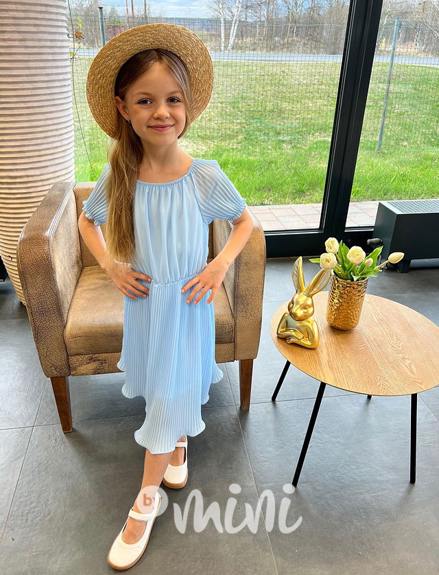 Plisované šaty baby blue