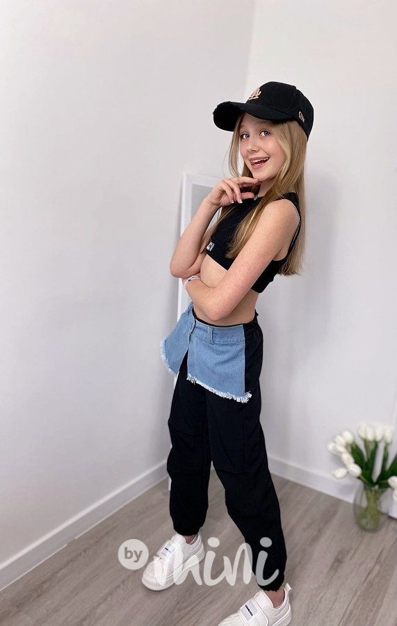 DESIGN crop top černý