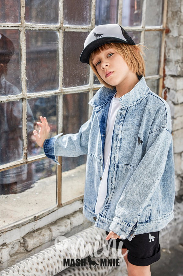 Mash Mnie WOLF blue denim bunda
