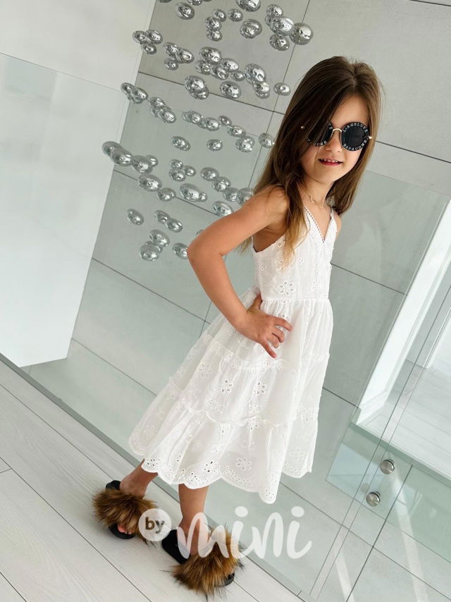 Letní boho šaty z madeiry white