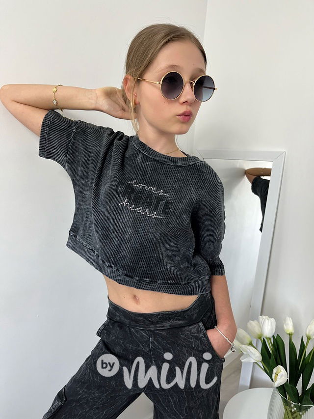 CREATE oversize blůzka acid wash black