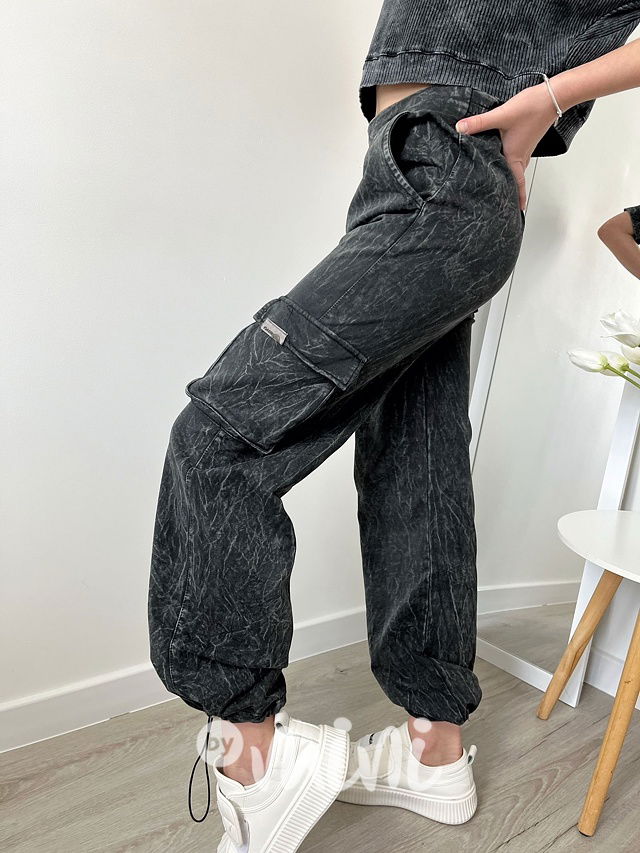 Acid wash cargo kapsáče black