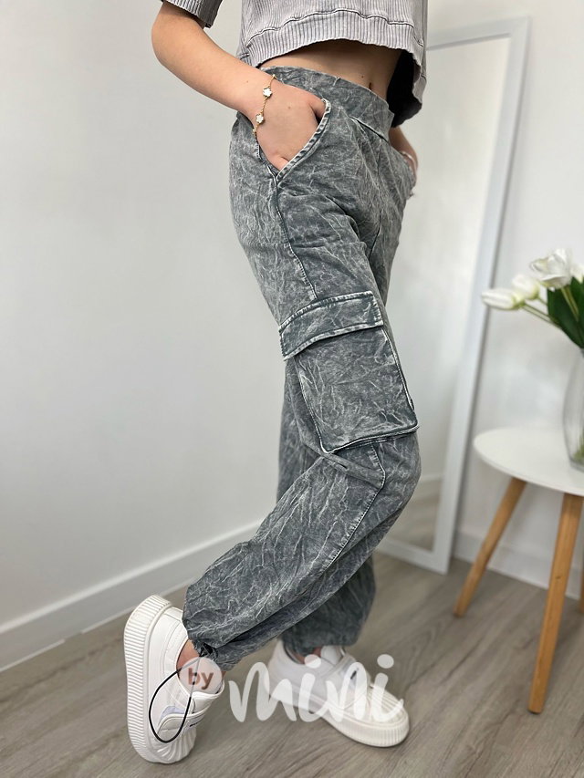 Acid wash cargo kapsáče grey