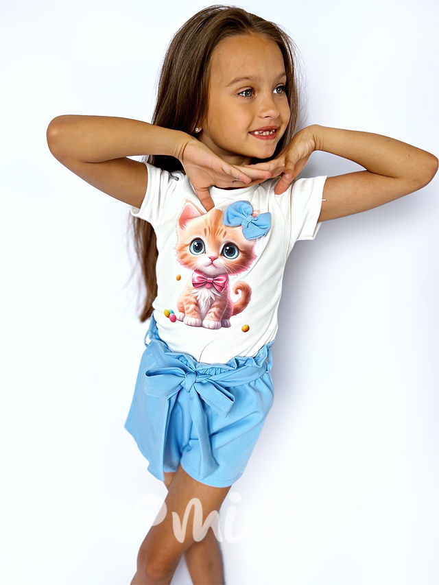 Šortky + triko CAT blue