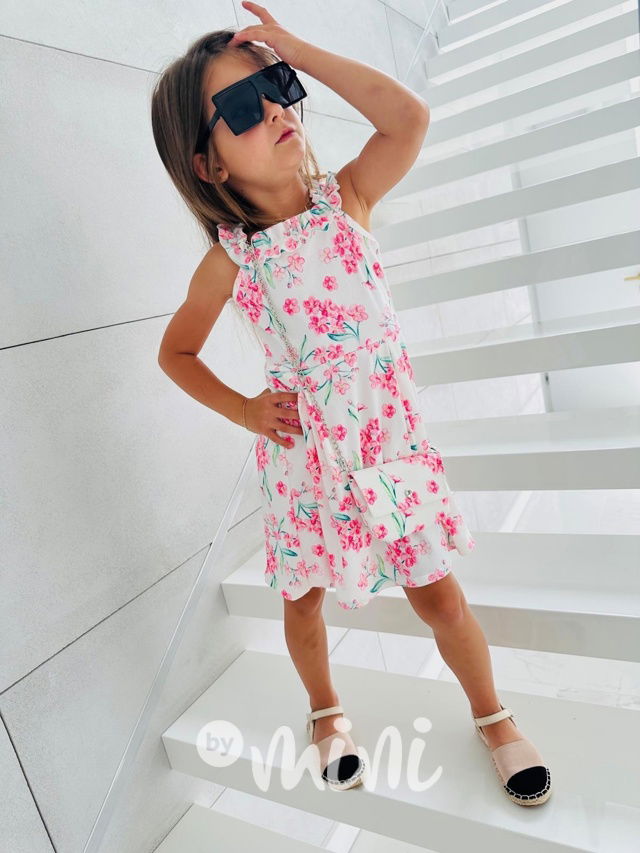 Květované šaty s kabelkou