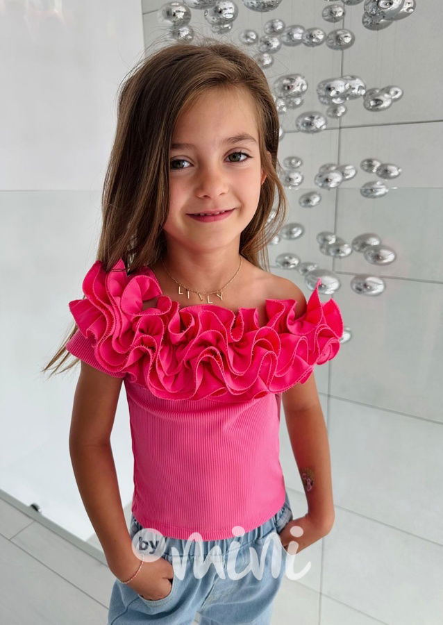 Řasená letní blůzka malinová