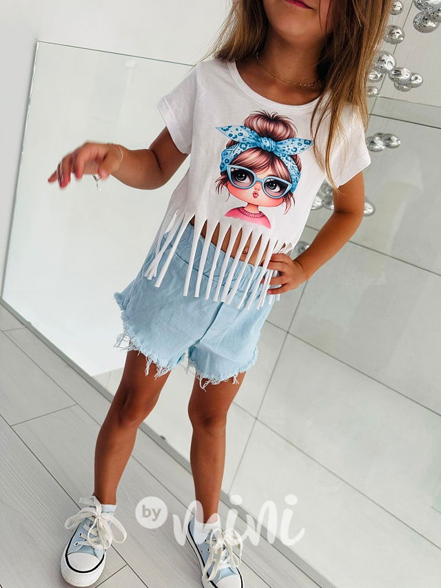 Baby blue top + kraťasy