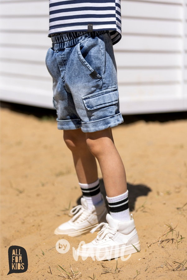 All for kids biker denim kraťasy ice blue