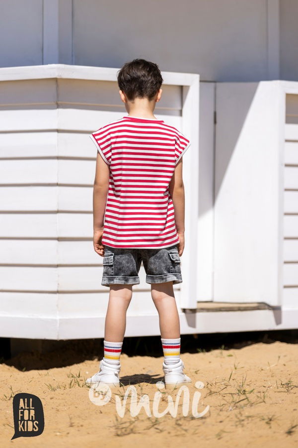 All for kids biker denim kraťasy ice black