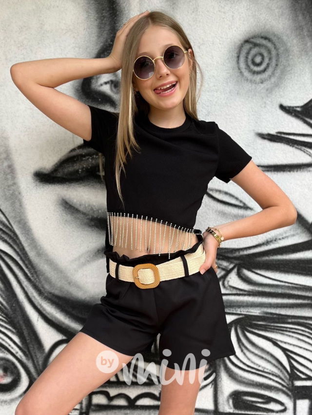 Crop top Gatsby se štrasem