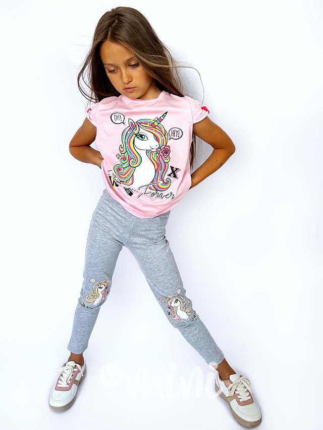 Unicorn triko s kamínky sweet pink