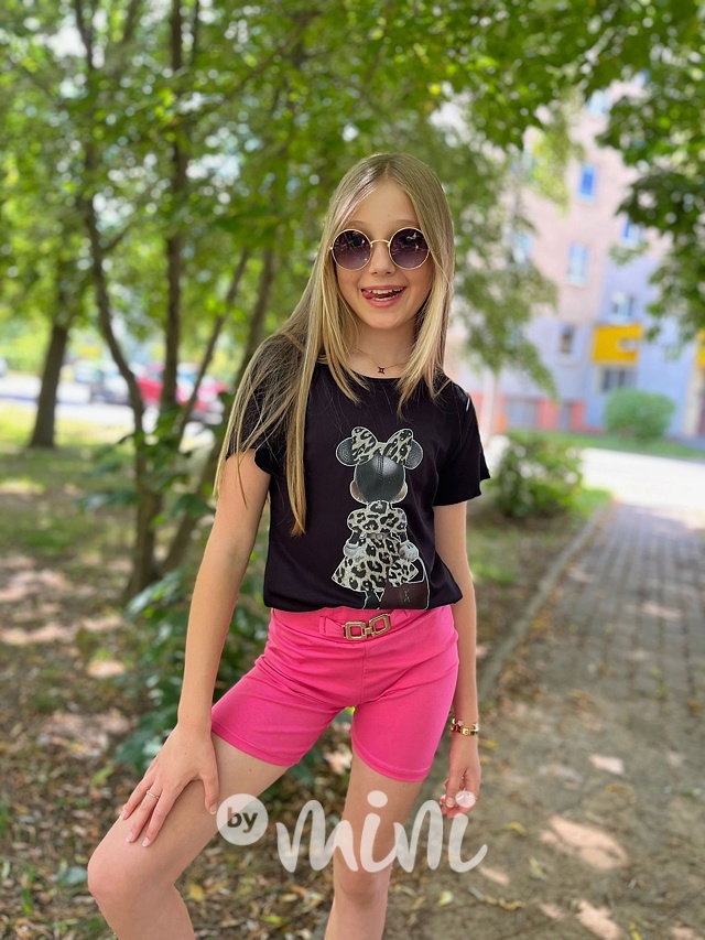 Leopard Minnie triko černé