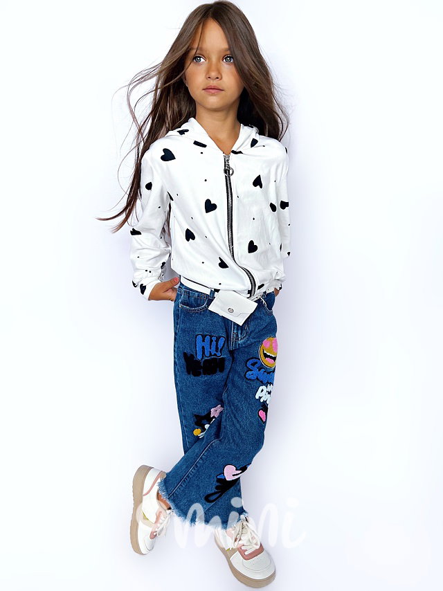 Lilo & Stitch velur mikina HEART white