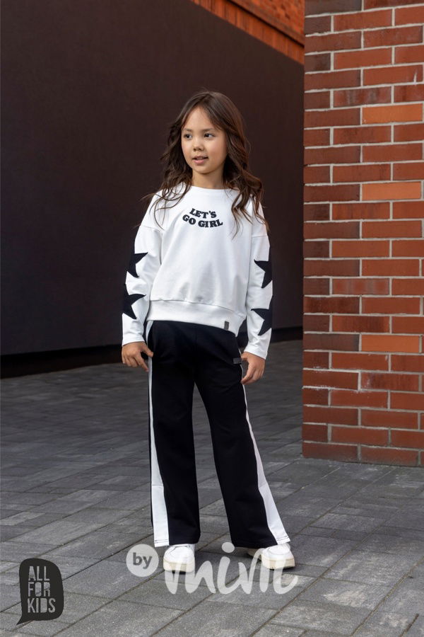 All for kids mikina stars cream/black