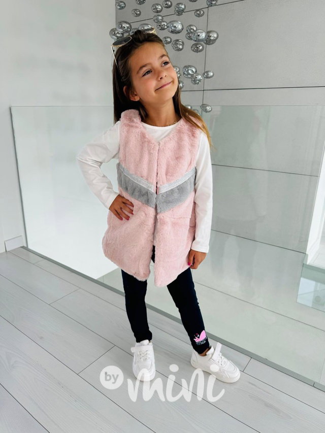 3-dílný komplet s vestou pink