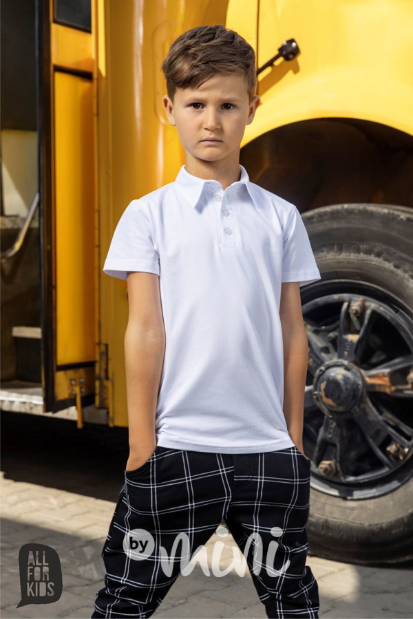 All for kids bavlněné polo triko bílé