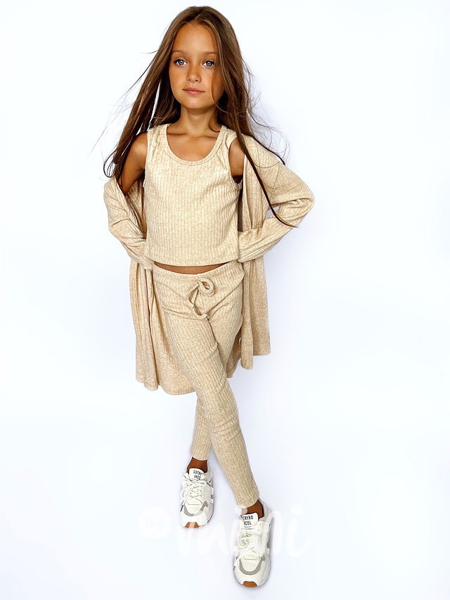 Podzimní trojkomplet beige