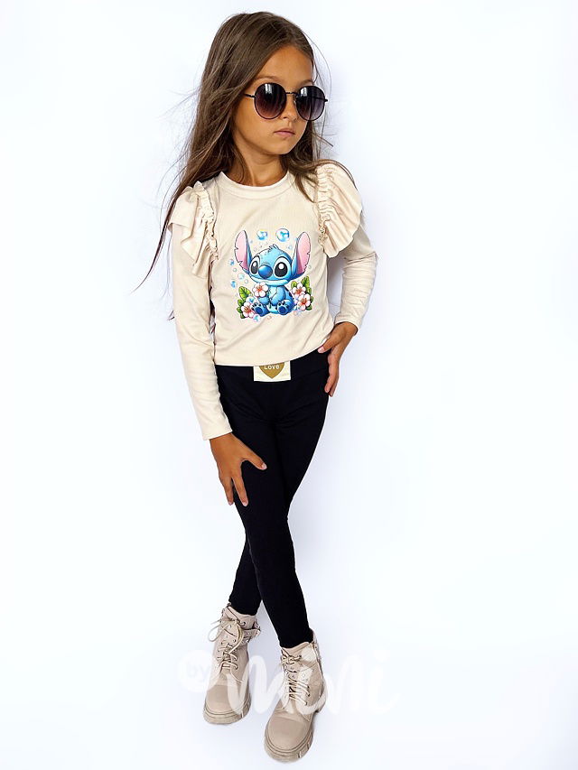 LOVE žebrované legíny black