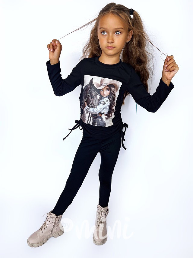 Cowgirl longsleeve blůzka na stahování černá