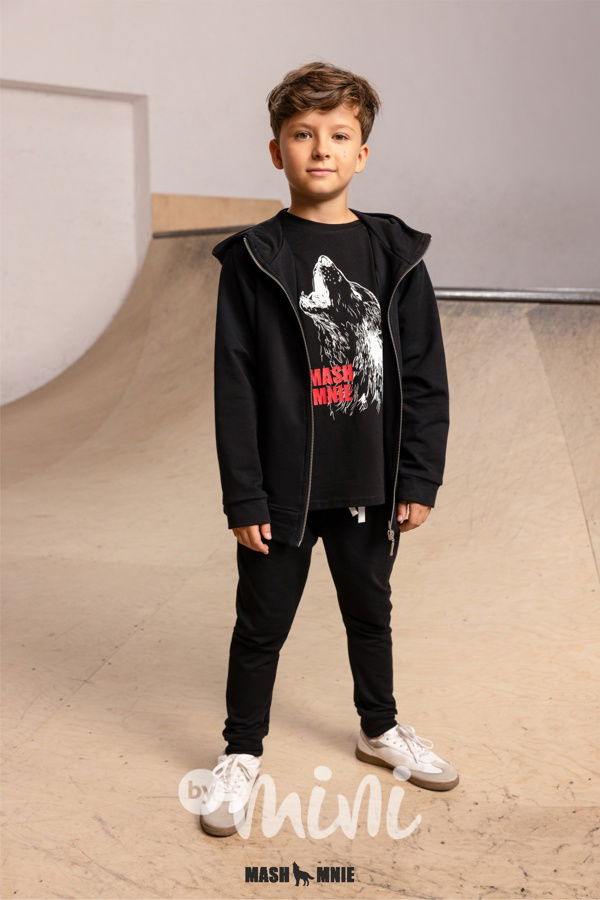Mash Mnie long mikina zip WOLF černá