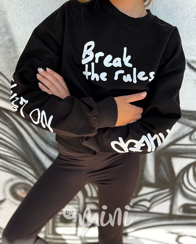 Mikina break the rules černá