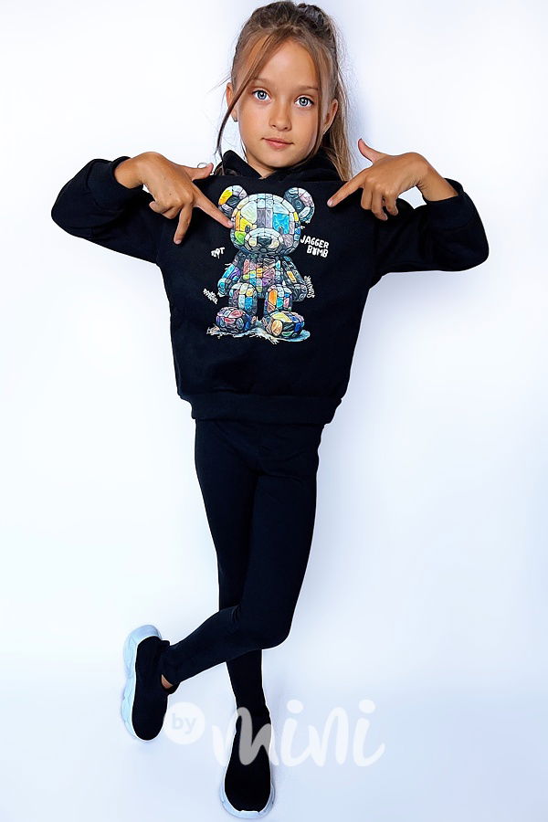 Zateplená mikina teddy černá